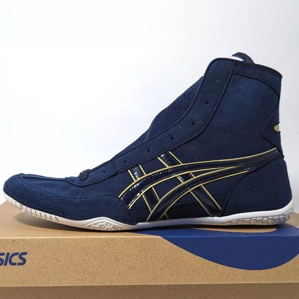 ASICS Tiger EX-EO TWR900 wrestling/boxing shoe size EUR43.5/27.5cm Blue/Gold
