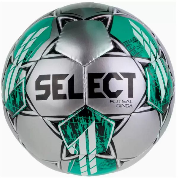 М'яч футзальний Select FUTSAL GINGA сріблястий, чорний, зелений Уні 4 385346-486 фото