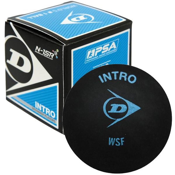 Dunlop Intro 1 squash ball blue.