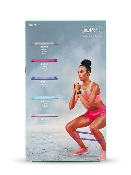 Резинки для фітнесу Swiftfit, 5 шт, 5 рівнів опору (JMRE-1001-PK) JMRE-1001-PK фото