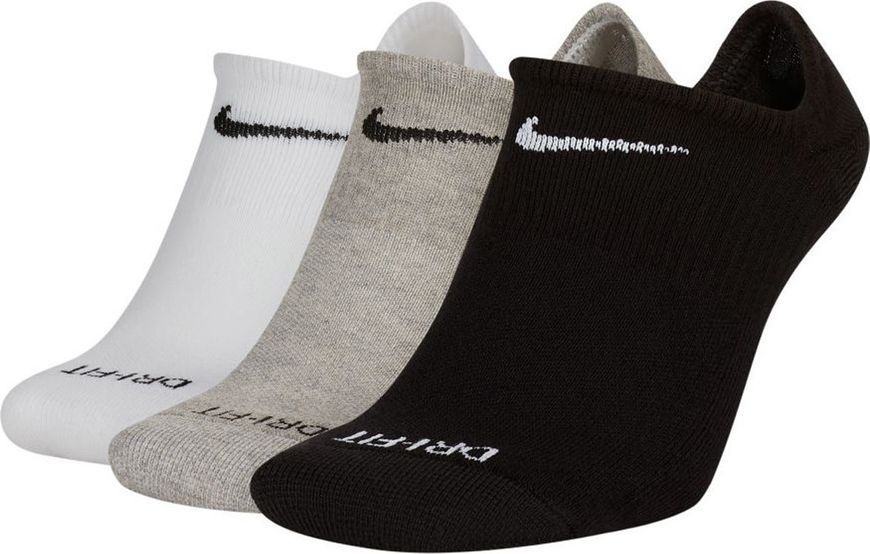 Шкарпетки Nike U NK EVRY PLUS CUSH NS FOOT 3P чорний, білий, сірий Уні 34-38 SX7840-911 фото