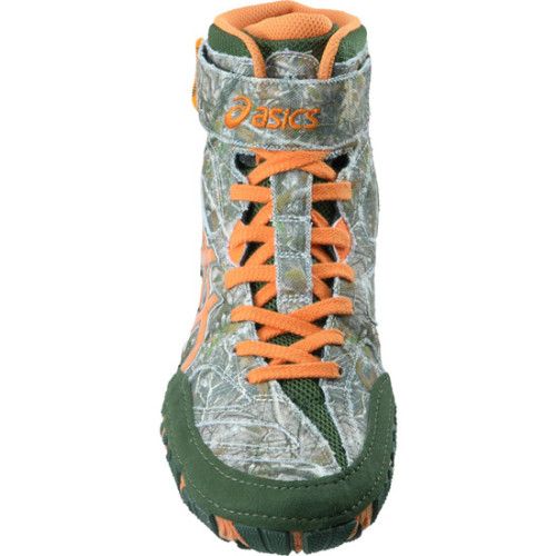 ASICS Aggressor 2 wrestling/boxing shoe size EUR37.5/US6.5/UK5.5/24.25cm Forest Green/Blaze Orange/Camo