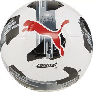 М'яч футбольний Puma Orbita 6 MS білий, чорний, червоний Уні 5 084335-02 фото