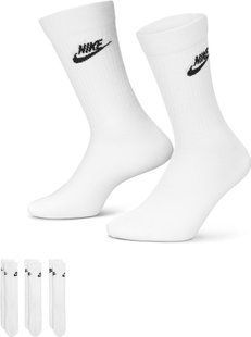Шкарпетки Nike U NK NSW EVERYDAY ESSENTIAL CR 3PR білий Уні 38-42 DX5025-100 фото