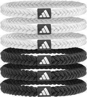 Гумки для волосся Adidas Braided Hair Ties 6pk чорний, білий Уні One Size ADAC-16560 фото