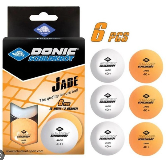 Мячи Donic Jade ball 40+ 6 шт white+orange 608509 фото