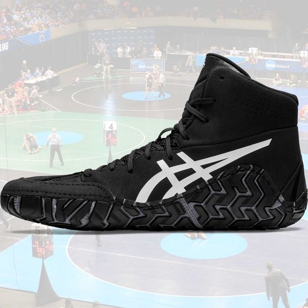 ASICS Aggressor 5 wrestling/boxing shoe size EUR38/US7/UK6/24.5cm Black/White