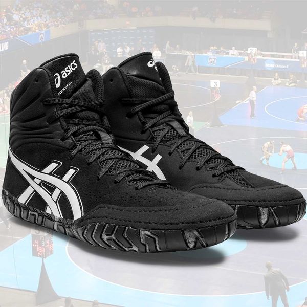 ASICS Aggressor 5 wrestling/boxing shoe size EUR38/US7/UK6/24.5cm Black/White