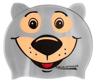Шапка для плавання Aqua Speed ZOO BEAR 5761 сірий ведмідь Діт OSFM 115-bear фото