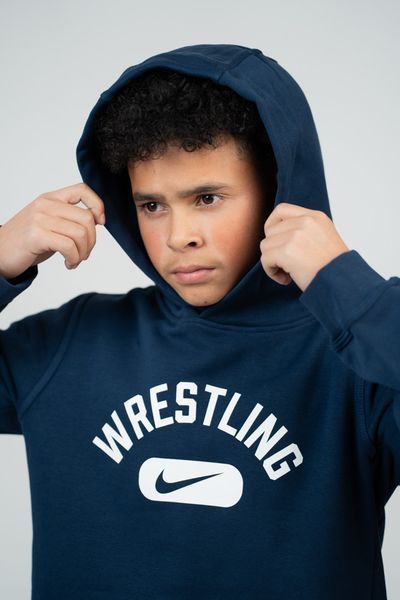 Дитяча флісова толстовка, худі Nike Wrestling Disc Club Fleece, розмір YM синя (APS429-419) APS429-419 фото
