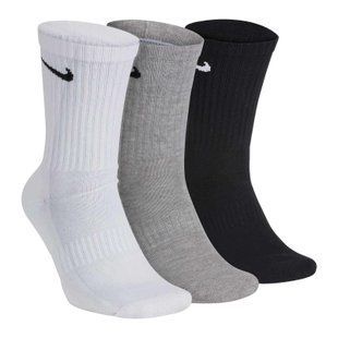 Шкарпетки Nike U NK EVERYDAY CUSH CREW 3PR чорний, білий, сірий Уні 34-38 SX7664-901 фото