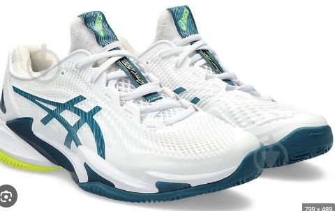 Кросівки чоловічі Asics Court FF 3 all court white/ocean-blue (40.5) 7.5 1041A370-101 фото