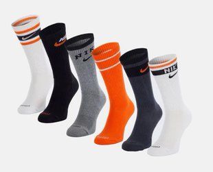 Шкарпетки Nike U NK ED PLS CSH CRW 6P 144 RTO білий, чорний, сірий, помаранчевий Уні 38-42 DX7670-902 фото