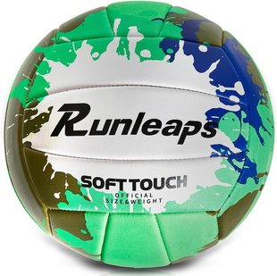 Volleyball ball Runleaps Green Blue size 5