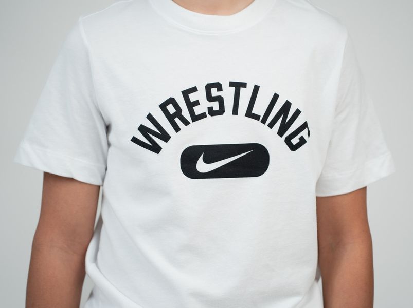 Детская футболка Nike Wrestling Disc Dri-FIT размер YXL белая (APS366-100) APS366-100 фото