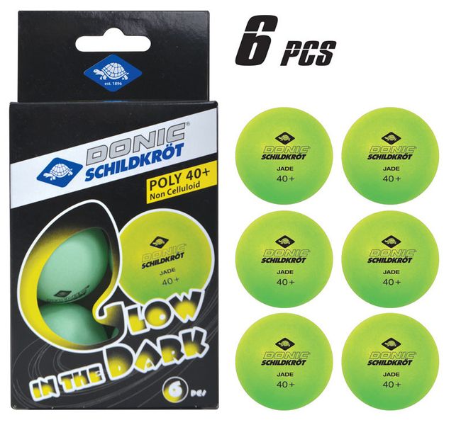 Donic Glow in the dark balls (6 pcs.) 40+ green