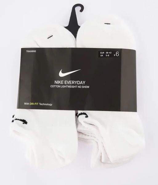 Шкарпетки Nike U NK EVERYDAY LTWT NS 6PR 132 білий Уні 46-50 SX7679-100 фото