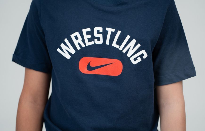 Nike Youth Wrestling Disc Dri-Fit Cotton Tee size YXL Navy (APS366-061)