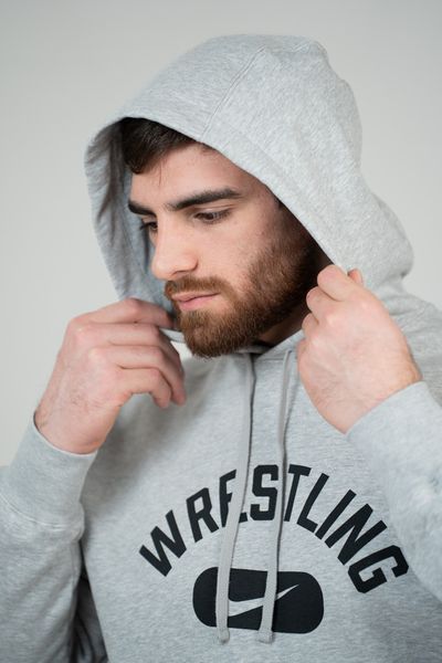 Флісова толстовка, худі Nike Wrestling Disc Club Fleece, розмір XL сіра (APS367-063) APS367-063 фото