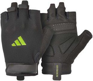 Рукавички для тренінгу Adidas Essential Training Gloves чорний, зелений Уні XS ADGB-15000GN фото
