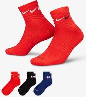 Шкарпетки Nike U NK EVERYDAY PLUS CUSH ANKLE чорний, синій, червоний Чол 34-38 DH3827-905 фото