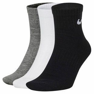 Шкарпетки Nike U NK EVERYDAY LTWT ANKLE 3PR чорний, білий, сірий Уні 34-38 SX7677-964 фото